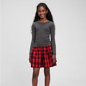 Gap Kids Buffalo Plaid Ribbed Sweater Dress
